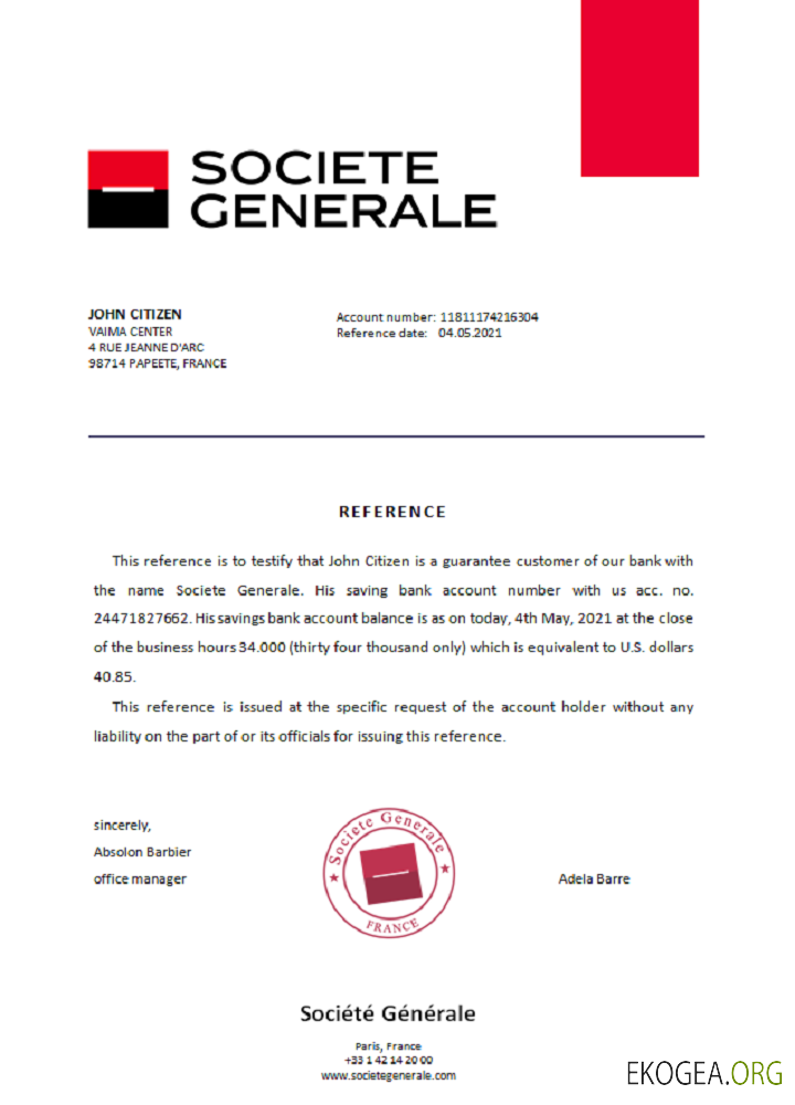 France , Société Générale , référence